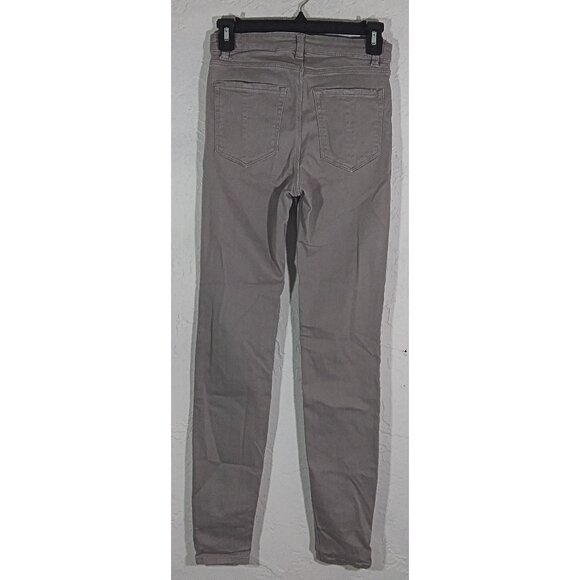 H and M LOGG Jeans Size 4 Tan Beige Skinny Pockets Denim Pants - Picture 2 of 3